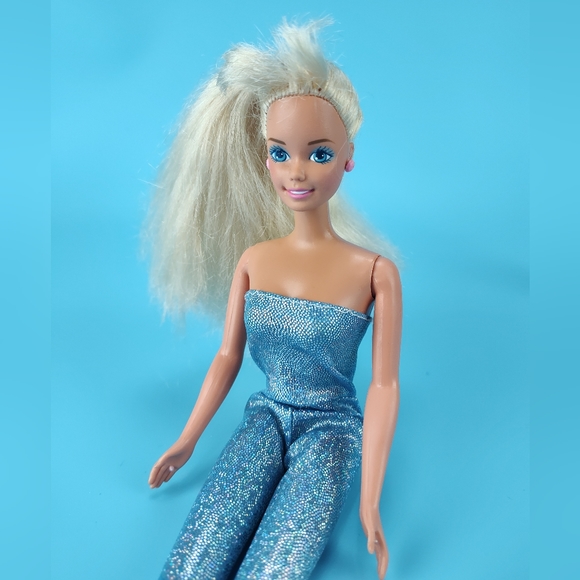 Mattel Vintage 1990s Barbie Doll 12" Bleach Blonde Hair + 1 Pc Bodysuit Shoes VG - Picture 10 of 12